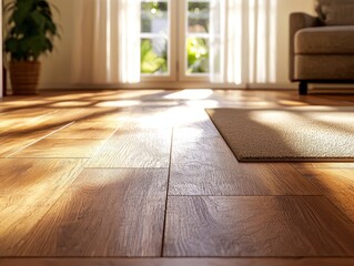 Bright, airy room with warm wood flooring and sunlight streaming through the window.  A cozy and inviting space for relaxation.