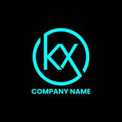 Fototapeta premium KX monogram circle logo design vector