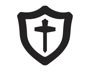 Obraz premium Shield on a white surface, medieval shield, armor, protection symbol, defense, historical artifact, warrior gear