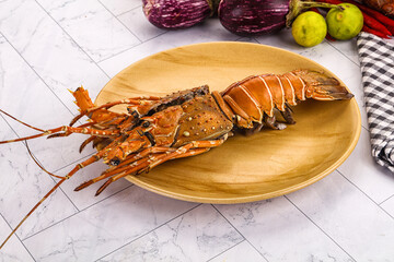 Luxury expensive boiled spiny lobster