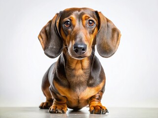 Alpine Dachsbracke Dog Breed Portrait, Isolated White Background