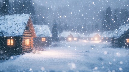 Winter Wonderland: Cozy Cabins in a Snowfall