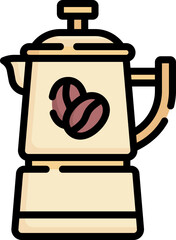 coffee pot Illustration on a white background     