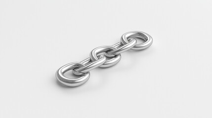 Obraz premium A silver chain with three links.