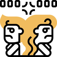 conflict Illustration on a white background