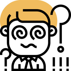 confused Illustration on a white background   