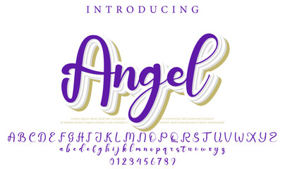 Angel Font Stylish brush painted an uppercase vector letters, alphabet, typeface