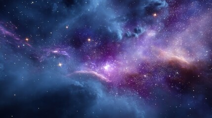 Fototapeta premium A breathtaking view of a cosmic galaxy in space. A vibrant display of celestial wonder, a canvas of celestial bodies, inviting exploration