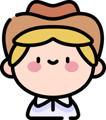 cowboy Illustration on a white background  