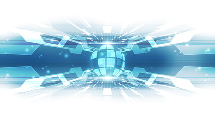 Abstract technology background with globe. Vector illustration for your design. Eps 10