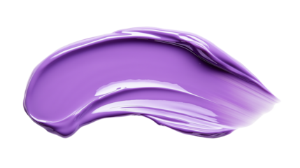 Top view of lavender-colored gel swatch, glossy wet texture with light reflections, cosmetic product texture on white background, high-quality PNG