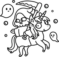 Bold and Easy Spooky Cute Coloring Pages for Adults and Kids