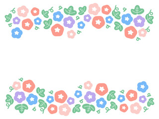 朝顔  フレーム  イラスト