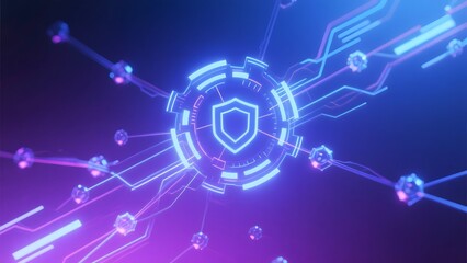 Obraz premium Glowing nodes and connections in a digital network, symbolizing interconnected technology and innovation