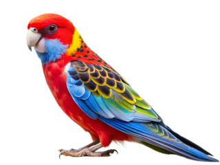 Australian parrot Rosella parrot isolated on white background