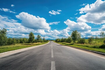 Empty road under a vibrant sky