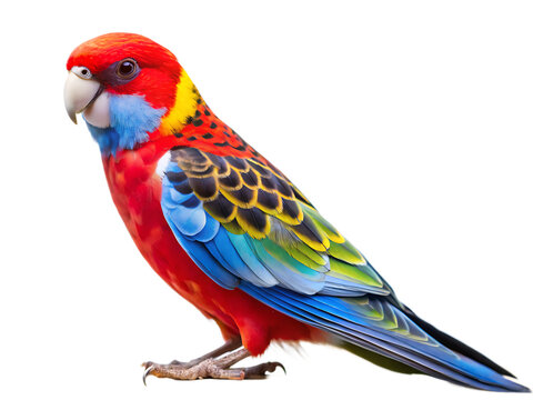 Australian parrot Rosella parrot isolated on white background