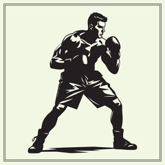 Fototapeta premium Silhouette of Boxing, Fighter