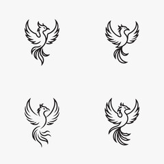 Vector set of tattoo designs featuring wings, birds, flowers, feathers, and nature-inspired symbols 