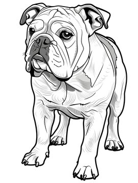 bulldog coloring page for print