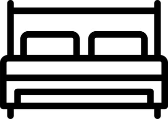 double bed Illustration on a white background  