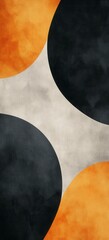 Abstract Circles Art in Beige Black and Orange Wall Decor