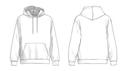 Classic Hoodie Technical Fashion Illustration Hoodie