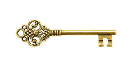Isolated Ornate Gold Key