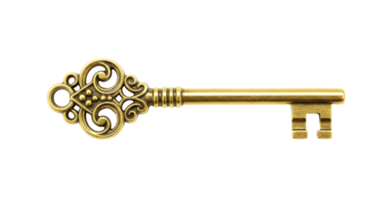 Isolated Ornate Gold Key