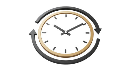 Isolated Clock with Rotating Arrows