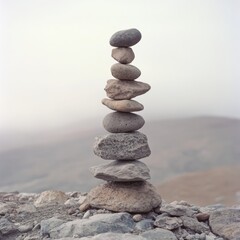 Fototapeta premium Precarious rock stack.