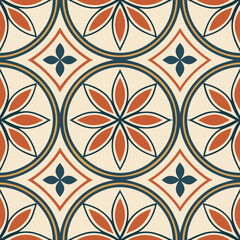 Fototapeta premium Seamless floral pattern design in earthy tones 