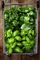 Fresh Herbs in Shopping Cart
