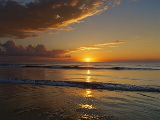 sunset over the beach