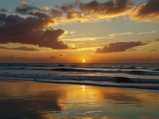 Fototapeta premium sunset over the beach