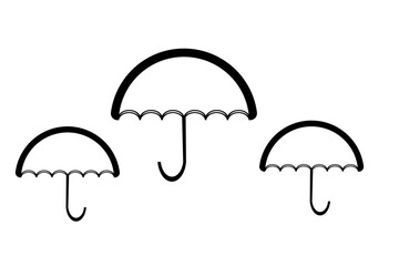 Symmetrical Umbrella Icons in Geometric Layout