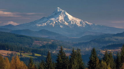 Obraz premium Mountain with surrounding area