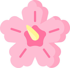 hibiscus Illustration on a white background   