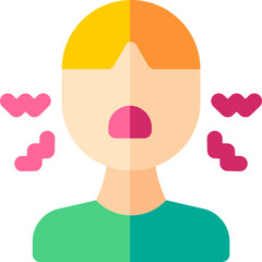 hoarseness Illustration on a white background  