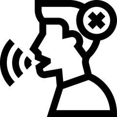 inability to speak Illustration on a white background     