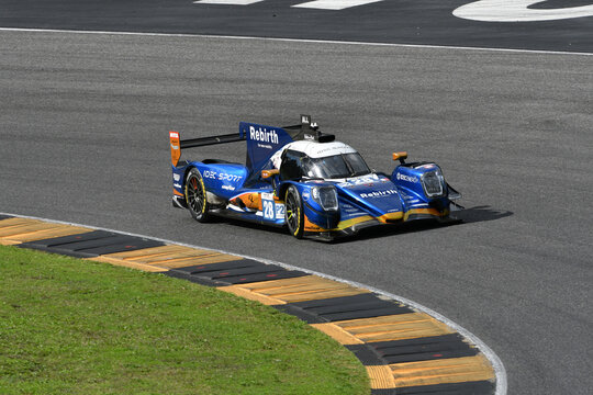 Scarperia, Italy - September 29th 2024: Oreca 07 Gibson of team IDEC SPORT drive by PINO-DE GERUS-VAN UITERT in action during 4h of Mugello.