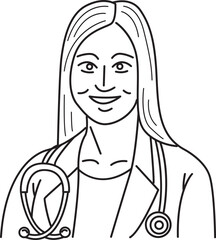 Healthcare ,doctor ,line art ,logo
