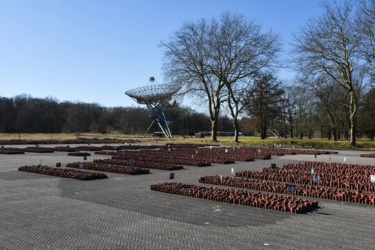 Westerbork, the Netherlands. March 19, 2025. The radio telescopes at the former deportation camp Westerbork