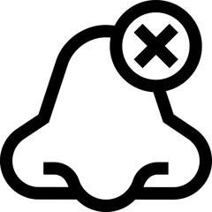 loss of sense of smell Illustration on a white background     