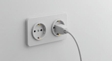 Wall Socket with One Plug Inserted