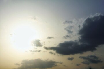 sunset with clouds. sky with clouds. sky with sun and clouds during sunset.