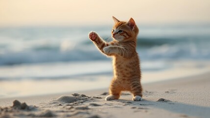 "Martial Arts Master Kitten: A Purr-fect Fighter!"
"The Kung Fu Kitty: A Feline with Moves!"
"Paws and Grace: The Cat Who Does Kung Fu!"
"Flexing Her Paws: The Kung Fu Cat's Story"
"Cats of Steel: The