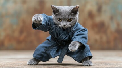 "Martial Arts Master Kitten: A Purr-fect Fighter!"
"The Kung Fu Kitty: A Feline with Moves!"
"Paws and Grace: The Cat Who Does Kung Fu!"
"Flexing Her Paws: The Kung Fu Cat's Story"
"Cats of Steel: The