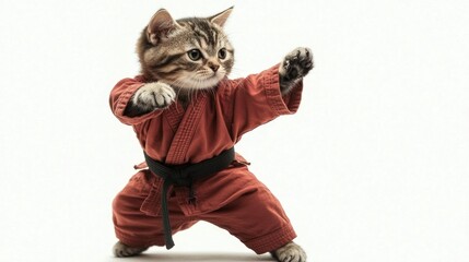 "Martial Arts Master Kitten: A Purr-fect Fighter!"
"The Kung Fu Kitty: A Feline with Moves!"
"Paws and Grace: The Cat Who Does Kung Fu!"
"Flexing Her Paws: The Kung Fu Cat's Story"
"Cats of Steel: The