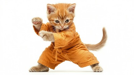 "Martial Arts Master Kitten: A Purr-fect Fighter!"
"The Kung Fu Kitty: A Feline with Moves!"
"Paws and Grace: The Cat Who Does Kung Fu!"
"Flexing Her Paws: The Kung Fu Cat's Story"
"Cats of Steel: The